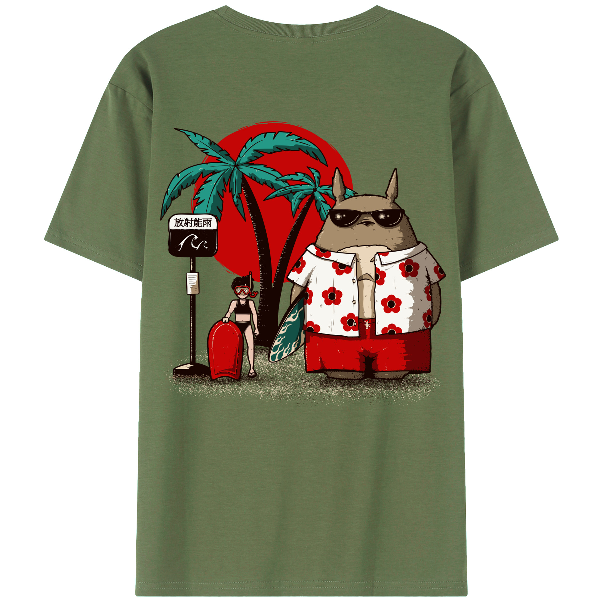 （画像用） となりのトトロ 草壁メイ 草壁サツキ My Neighbor Totoro Satsuki Kusakabe Mei Kusakabe 綿100％ メンズ半袖Tシャツ（バックプリント） 通気性
